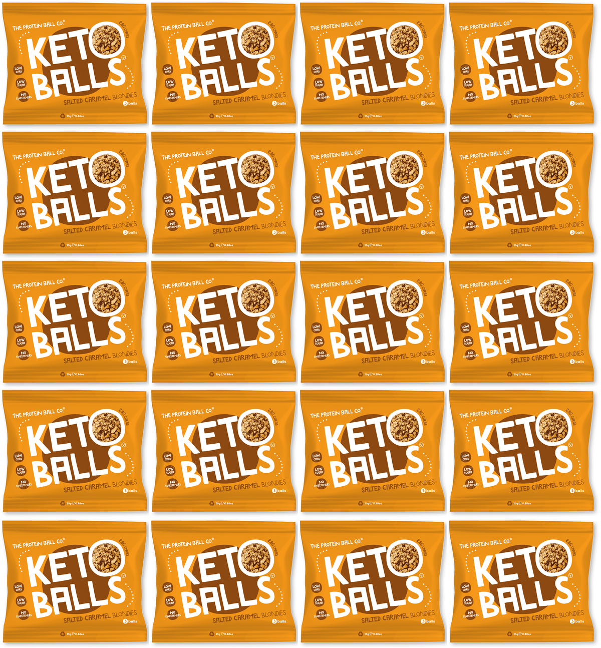 20 x The Protein Ball co Salt/Caramel Blondies Keto Ball - 25g