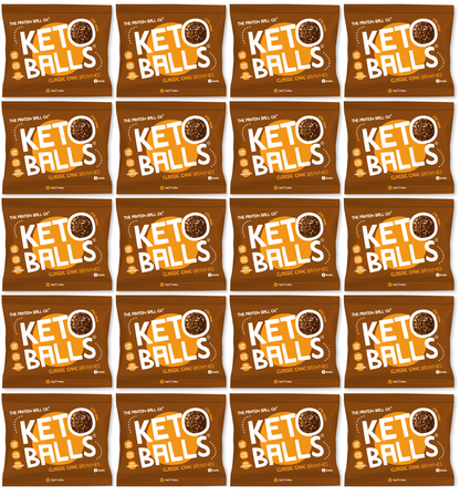 20 x The Protein Ball co Classic Choc Brownies Keto Ball - 25g