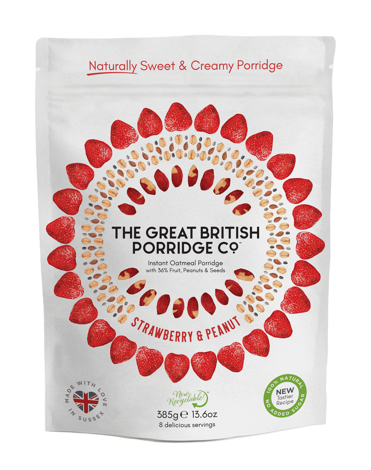 The GB Porridge Strawberry & Peanut Butter - 385g