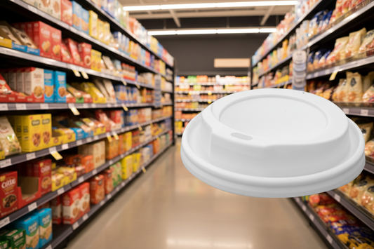 100 x Hot Cup Lid White 10/12/16Oz - Huh  90Mm