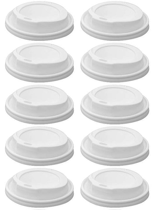 10 x Hot Cup Lid White 8Oz 80Mm 100Pk X 10