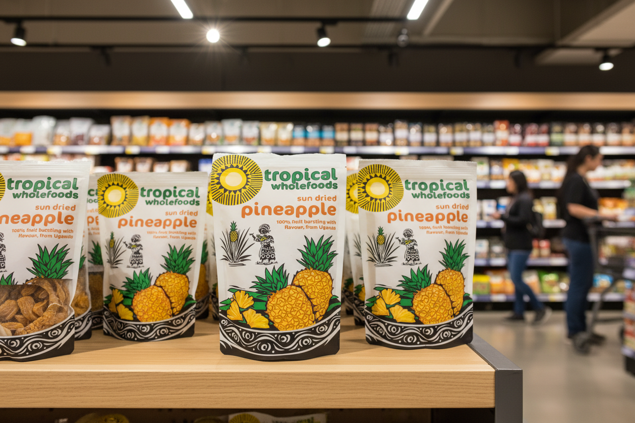 14 x Tropical Wholefoods Fairtrade Sundried Pineapple - 100g