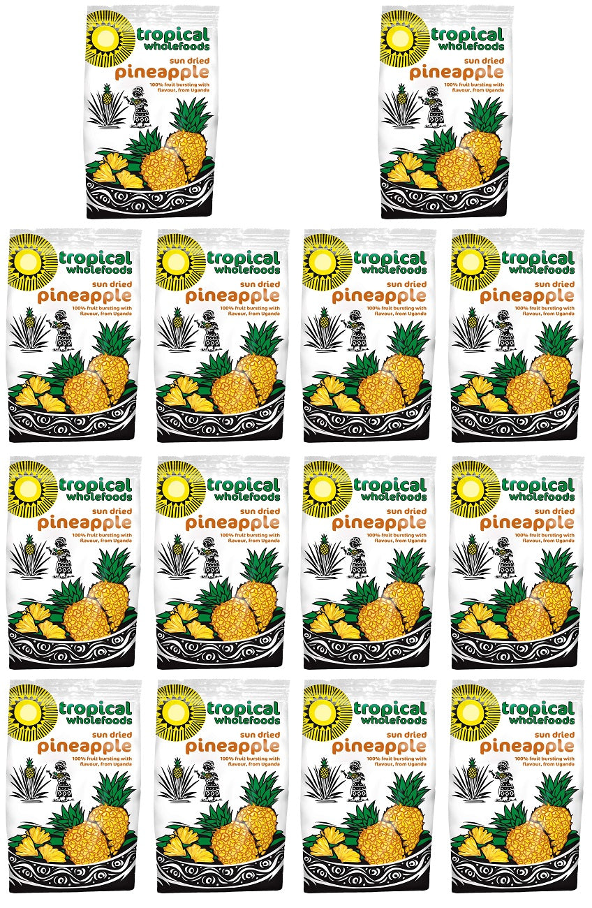 14 x Tropical Wholefoods Fairtrade Sundried Pineapple - 100g