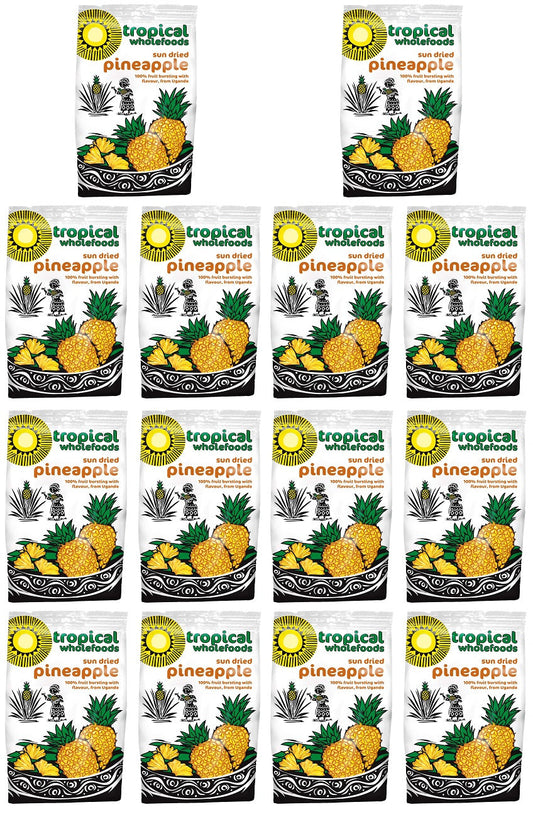 14 x Tropical Wholefoods Fairtrade Sundried Pineapple - 100g