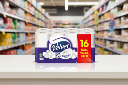 Velvet Classic Quilted Toilet Rolls 16 Rolls