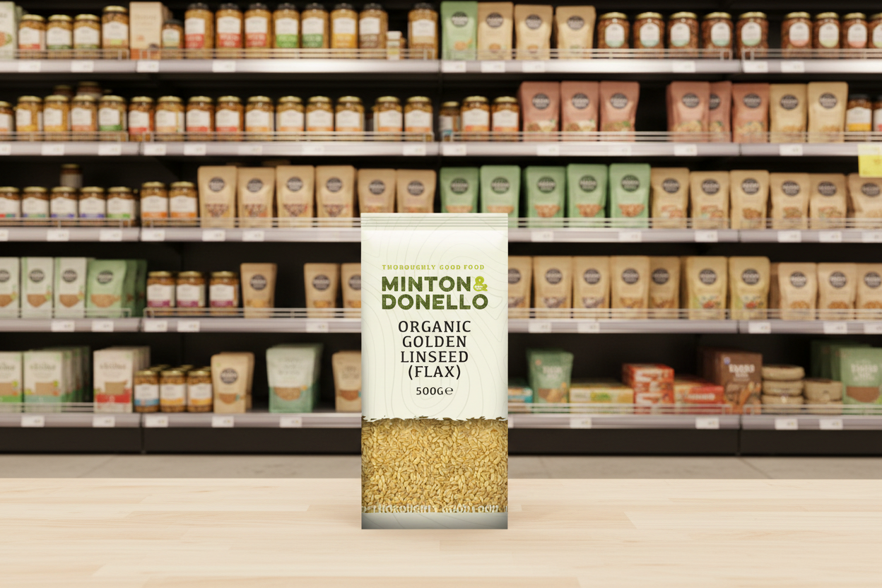 6 x Minton & Donello Organic Golden Linseed Flax - 500g