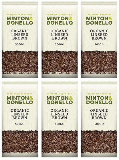 6 x Minton & Donello Organic Linseed Brown - 500g