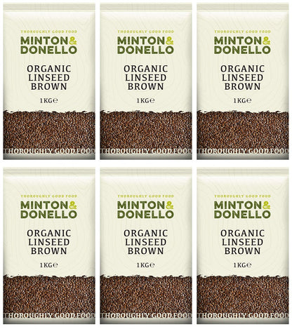 6 x Minton & Donello Organic Linseed Brown - 1000g