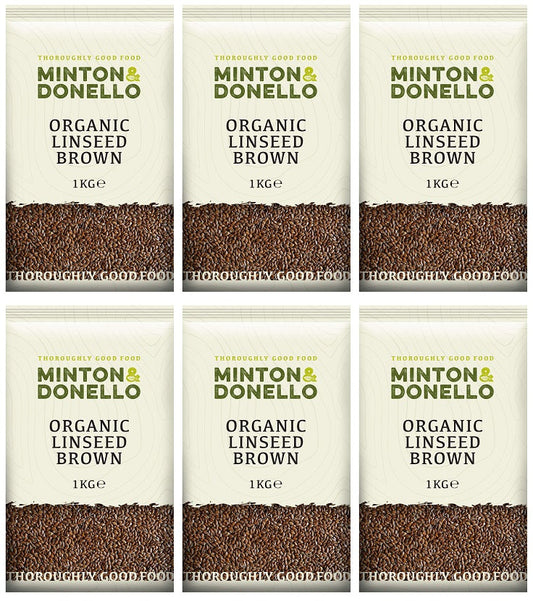 6 x Minton & Donello Organic Linseed Brown - 1000g