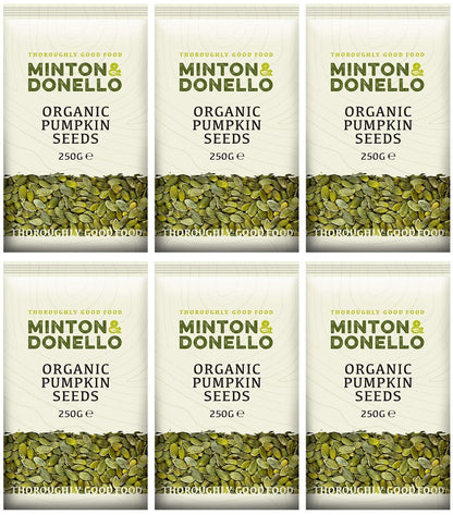 6 x Minton & Donello Organic Pumpkin Seeds - 250g