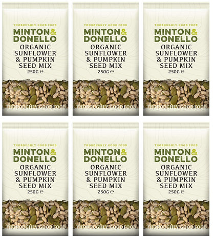 6 x Minton & Donello Organic Sunflower & Pumpkin Mix - 250g