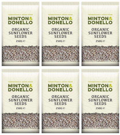 6 x Minton & Donello Organic Sunflower Seeds - 250g