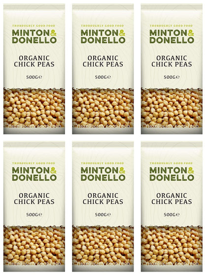 6 x Minton & Donello Organic Chickpeas - 500g