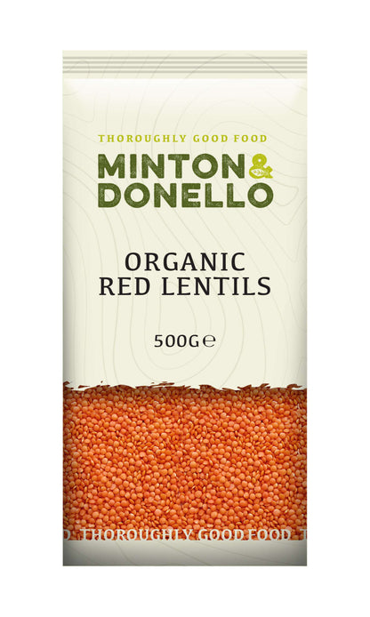 6 x Minton & Donello Organic Red Split Lentils - 500g