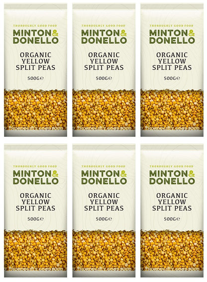 6 x Minton & Donello Organic Yellow Split Peas - 500g