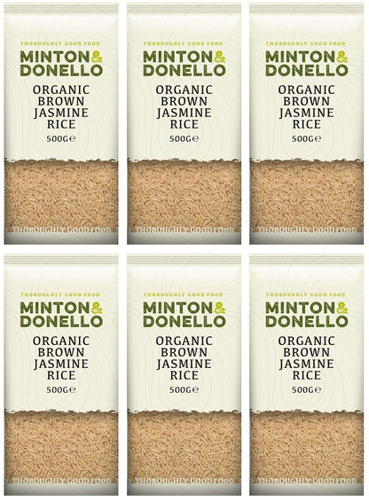 6 x Minton & Donello Organic Brown Basmati Rice - 500g