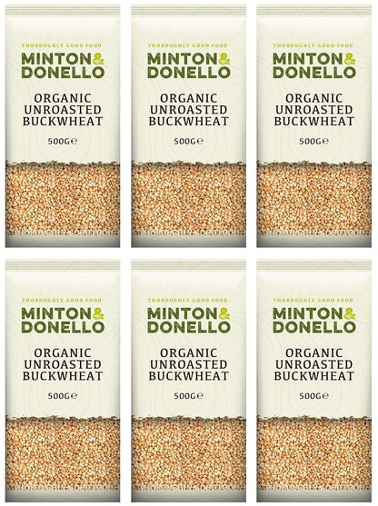 6 x Minton & Donello Organic Buckwheat Hulled Unroasted - 500g