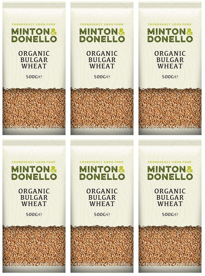 6 x Minton & Donello Organic Bulgar Cracked Wheat Coars - 500g
