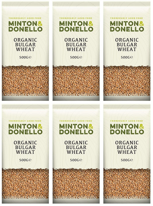 6 x Minton & Donello Organic Bulgar Cracked Wheat Coars - 500g