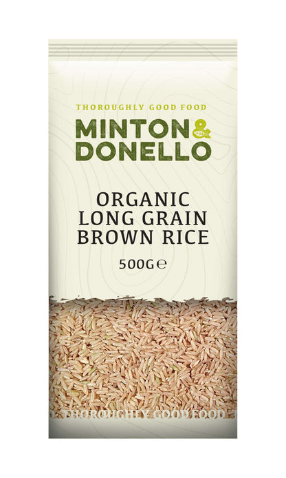 6 x Minton & Donello Organic Long Grain Brown Rice - 500g