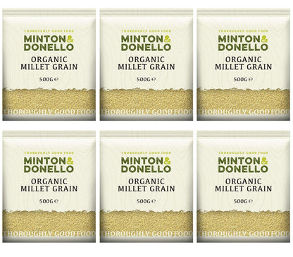 6 x Minton & Donello Organic Millet Grain Hulled - 500g