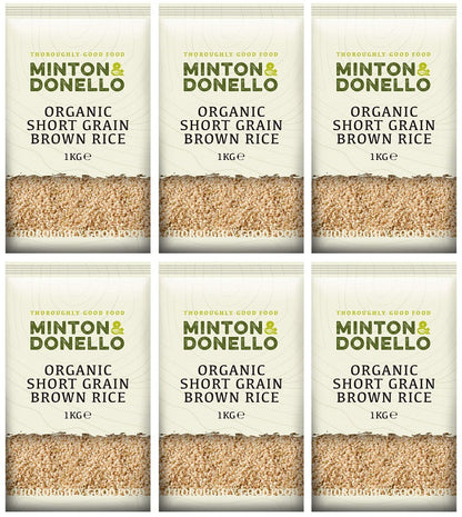 6 x Minton & Donello Organic Short Grain Brown Rice - 1000g