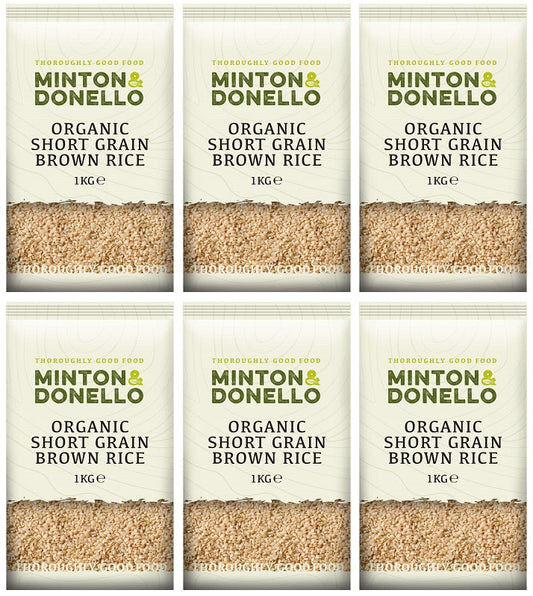 6 x Minton & Donello Organic Short Grain Brown Rice - 1000g