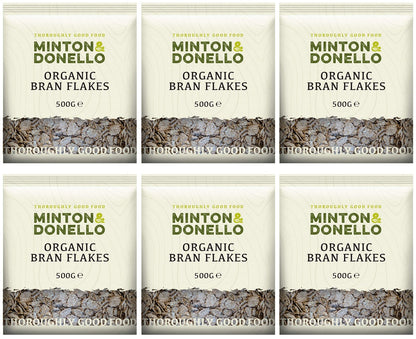 6 x Minton & Donello Organic Bran Flakes - 500g