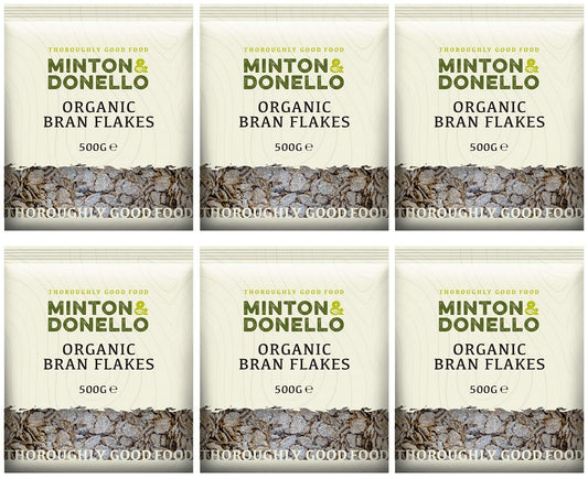 6 x Minton & Donello Organic Bran Flakes - 500g