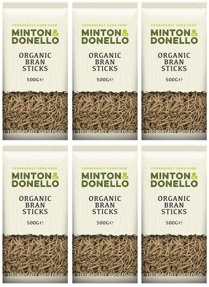 6 x Minton & Donello Organic Bran Sticks - 500g