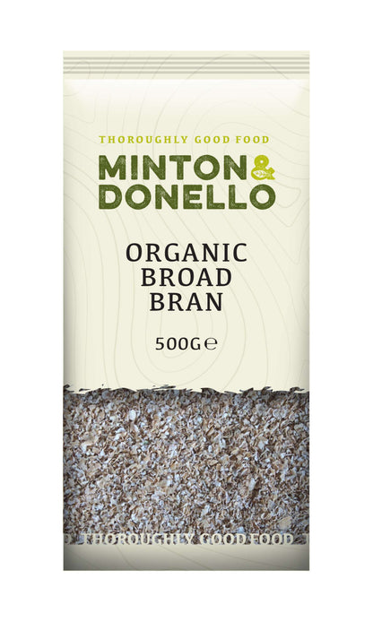6 x Minton & Donello Organic Broad Bran - 500g