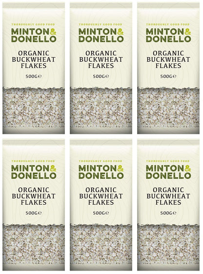 6 x Minton & Donello Organic Buckwheat Flakes - 500g