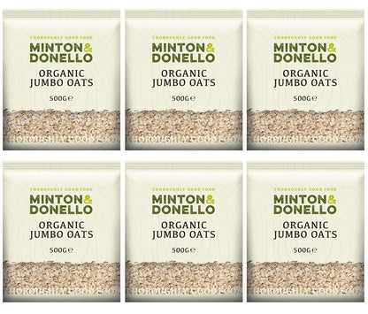 6 x Minton & Donello Organic Jumbo Oats - 500g