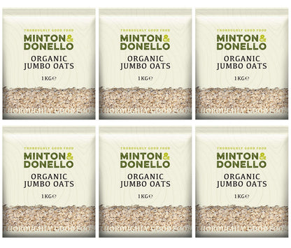 6 x Minton & Donello Organic Jumbo Oats - 1000g