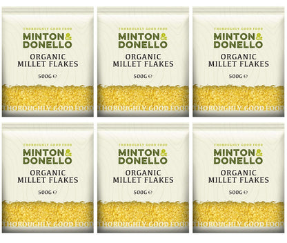 6 x Minton & Donello Organic Millet Flakes - 500g