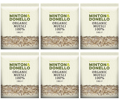 6 x Minton & Donello Organic Muesli 100% Organic - 1000g
