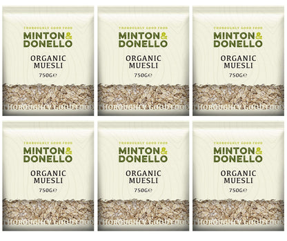 6 x Minton & Donello Organic Muesli Base - 750g