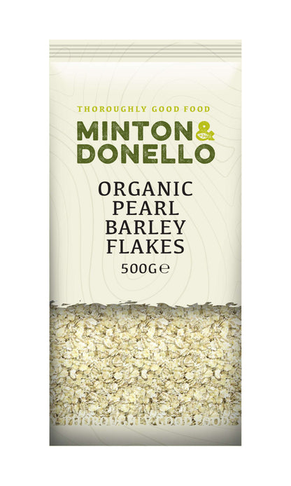 6 x Minton & Donello Organic Pearl Barley Flakes - 500g