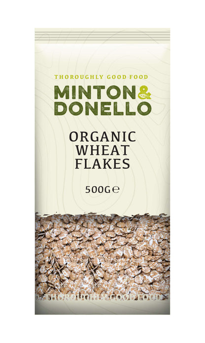 6 x Minton & Donello Organic Wheat Flakes - 500g