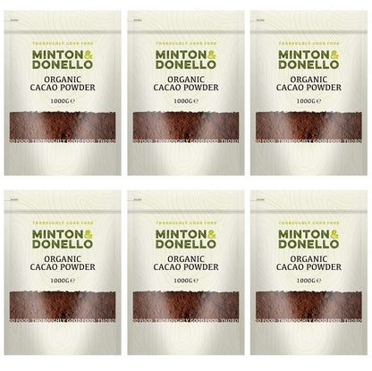 6 x Minton & Donello Cacao Powder (Organic) - 1000g