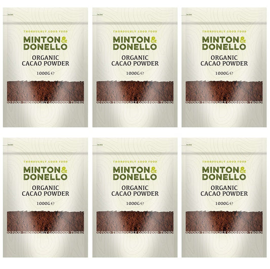 6 x Minton & Donello Cacao Powder (Organic) - 1000g