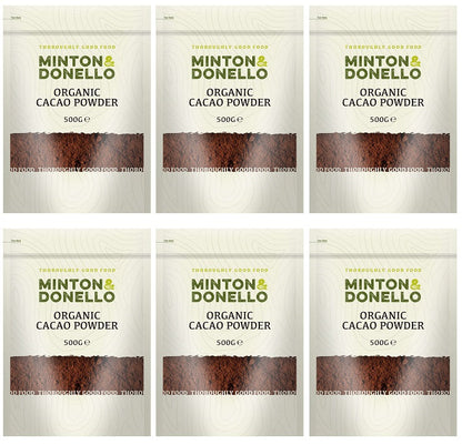 6 x Minton & Donello Org Cacao Powder - 500g