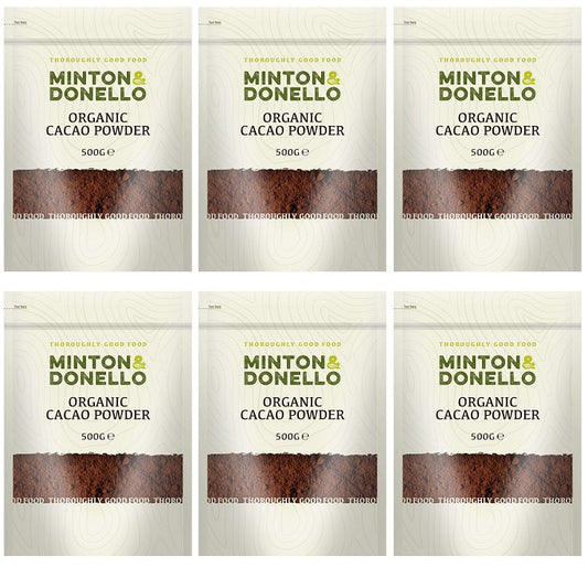 6 x Minton & Donello Org Cacao Powder - 500g