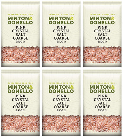 6 x Minton & Donello Pink Crystal Salt Coarse - 250g