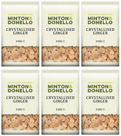 6 x Minton & Donello Crystalized Ginger Diced - 250g