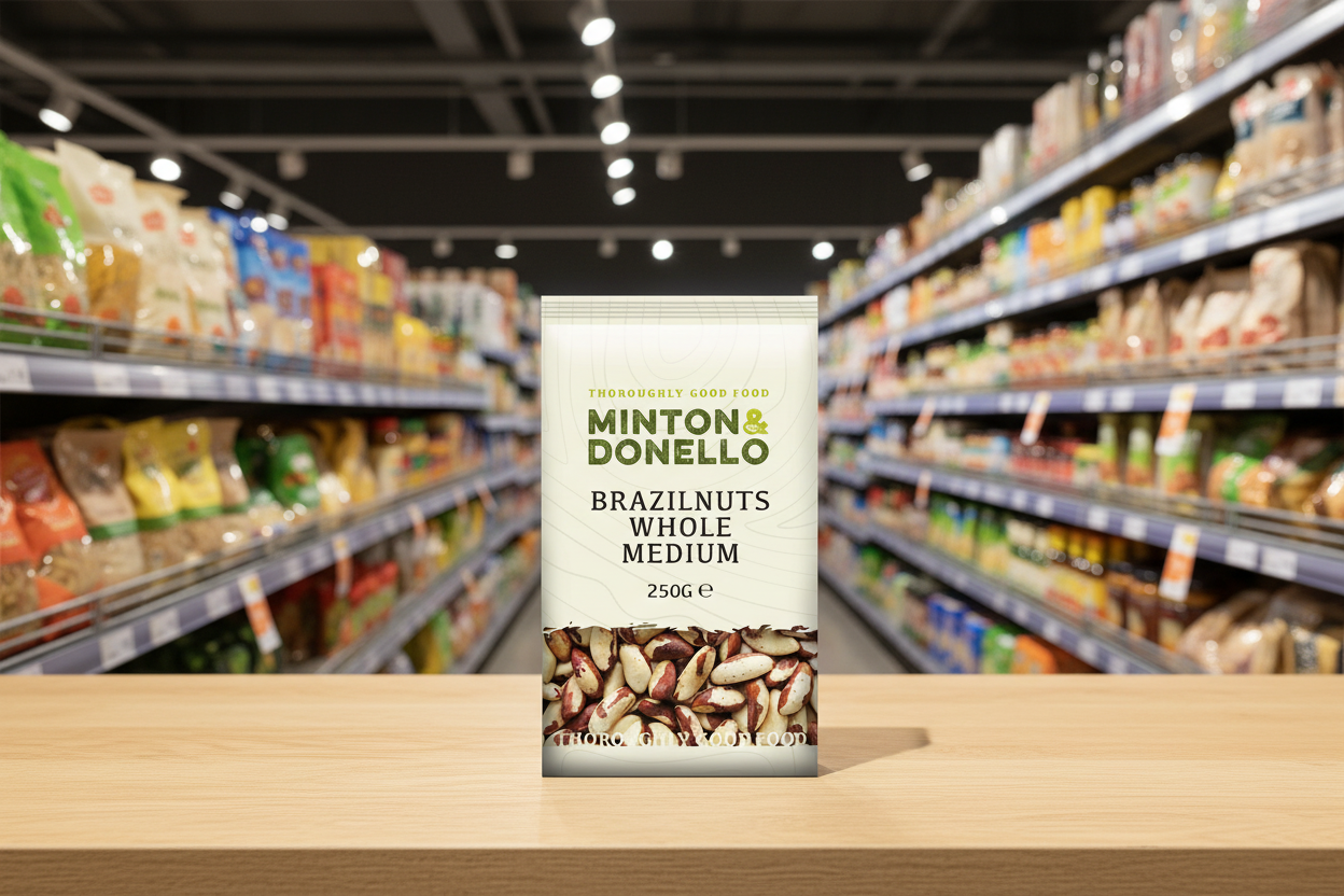 6 x Minton & Donello Brazilnuts Whole Medium - 250g