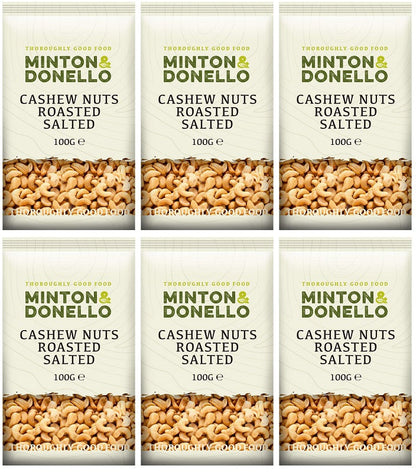 6 x Minton & Donello Cashew Nuts Roasted Salted - 100g