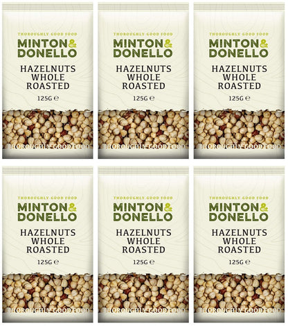6 x Minton & Donello Hazelnuts Whole Roasted - 125g