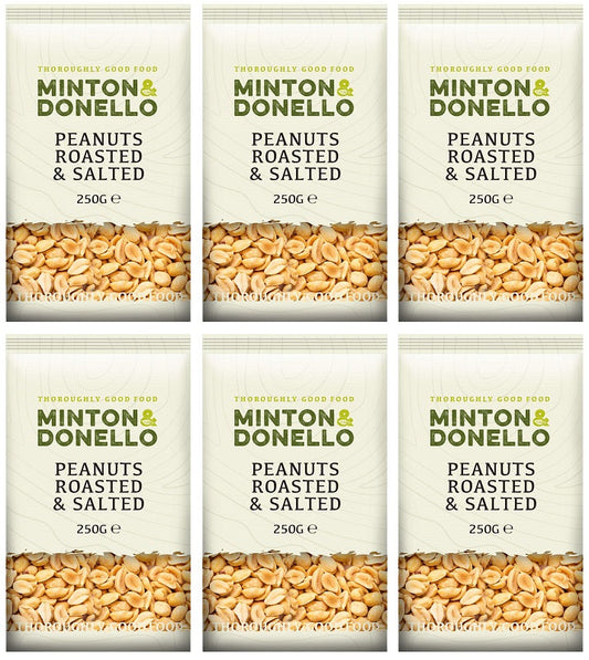 6 x Minton & Donello Peanuts Roasted & Salted - 250g