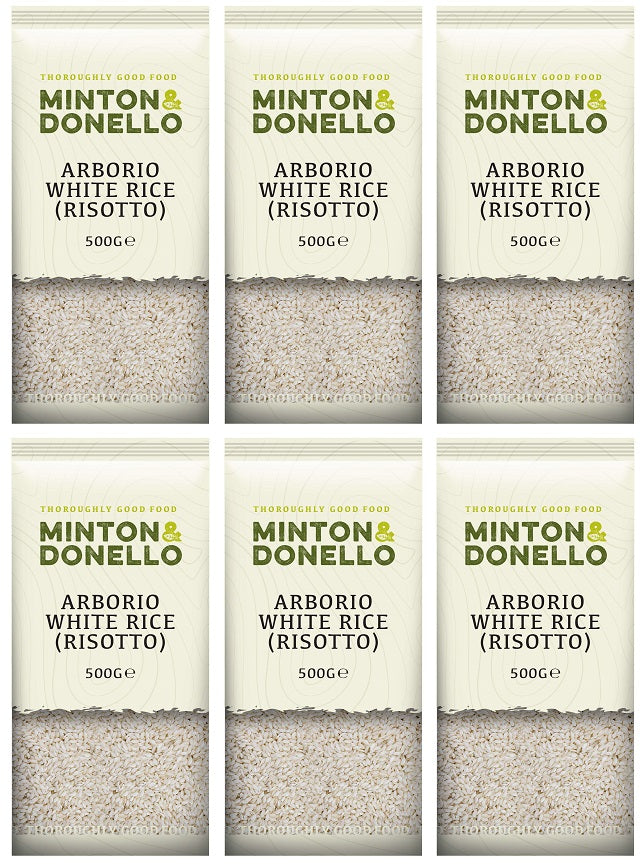 6 x Minton & Donello Arborio White Rice (Risotto) - 500g